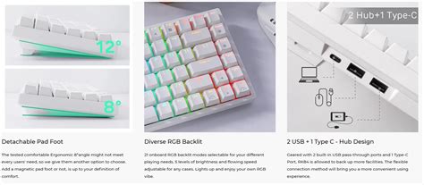 Royal Kludge Rk Tri Mode Hot Swappable Rgb Backlit Bluetooth G Pcworx