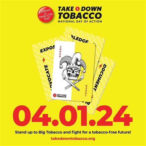 DAILY POSITIVE IMPACT - LESSEN DEATHS BY TOBACCO! TODAY IS TAKE DOWN