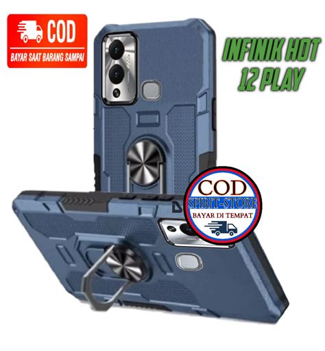 CASE HP STANDING ROBOT HIT EYE RING COCOK UNTUK TIPE HP INFINIX HOT 12 PLAY KICK STANDING CASING