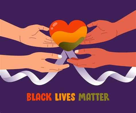 Black Lives Matter Campaign Poster Banner Hand Give Hearts Support