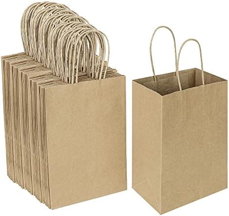 Oikss Pack X X Inch Small Plain Natural Paper Gift Bags