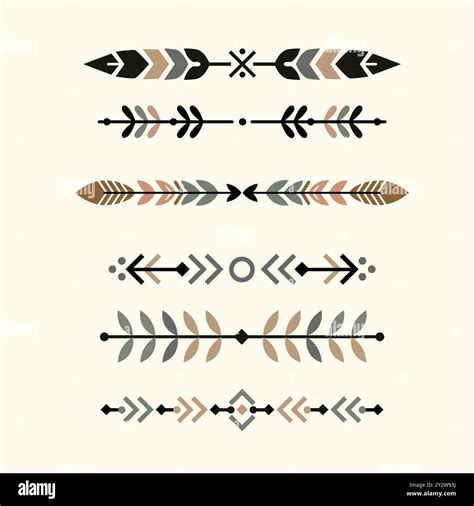 Divider Vector Set Of Decorative Ethnic Borders With American Indian