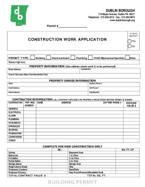 Fillable Online Building Permit Procedure Complete All Applicable