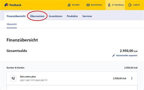 Kurz erklärt Online Banking starten Postbank