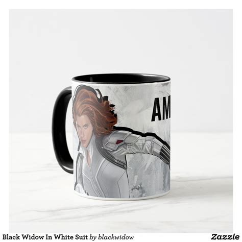 Black Widow In White Suit Mug Mugs Widow Gift Marvel Mug