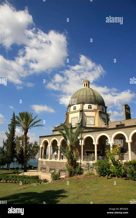 Israel The Church Of Beatitudes On The Mount Of Beatitudes Overlooking