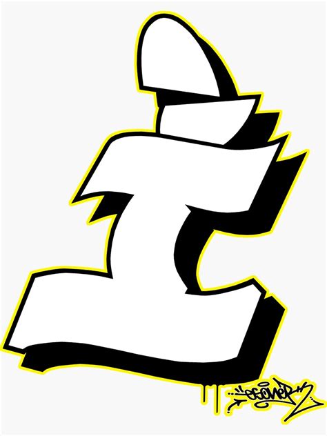 Letter I By Esone Urban Graffiti Street Style Sticker For Sale By