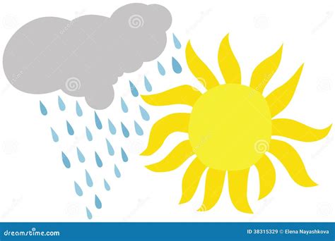 Sol Och Regn Stock Illustrationer Illustration Av Fj Der