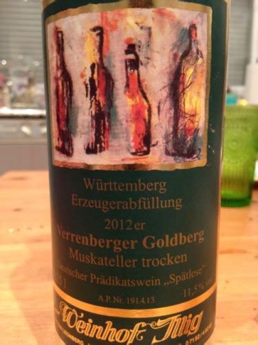 Illig W Rttemberg Erzeugerabf Llung Verrenberger Goldberg Trocken