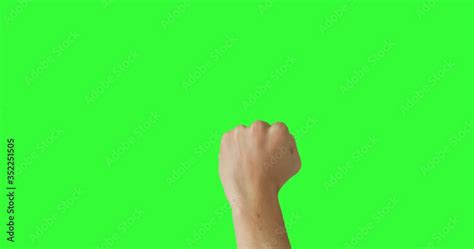 Isolated Man Hand Showing Fuck You Middle Finger Negative Sign Symbol Green Screen Compositing