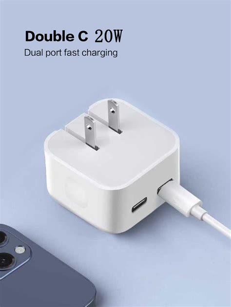 PD Charging Head Dual Type-c Port 20W Fast Charging Mobile Phone