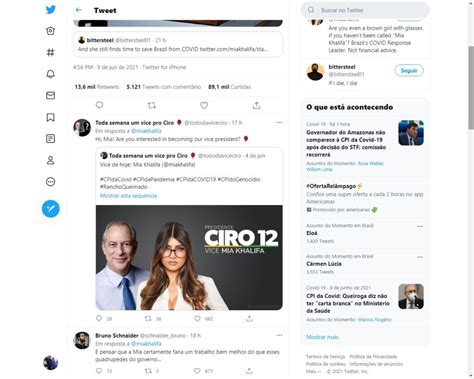 Ex Atriz Porn Mia Khalifa Entra Na Brincadeira E Posta Montagem Na Cpi Da Covid Di Rio Gm