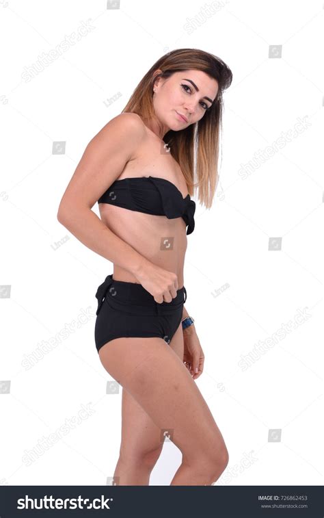 Nude Brunette Girl Dressed Black Lingerie Stock Photo Shutterstock