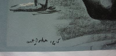 Vintage Nude Man Art Pastel Charcoal Drawing Gay Interest Blue Paper X