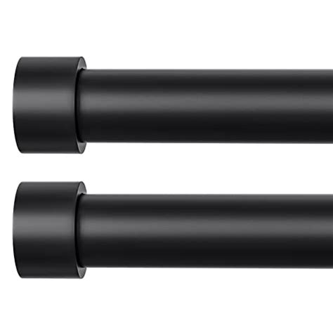 TDZWIN 2 Pack Black Curtain Rods for Windows 18 to 28 Inch, 1 Inch ...