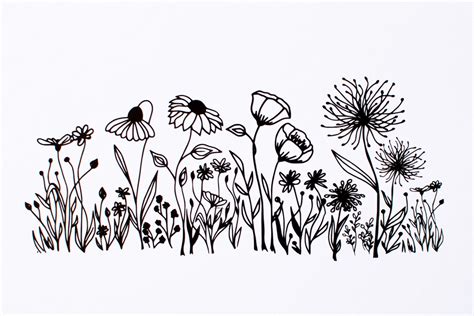 Plotterdatei Blumenwiese Etsy