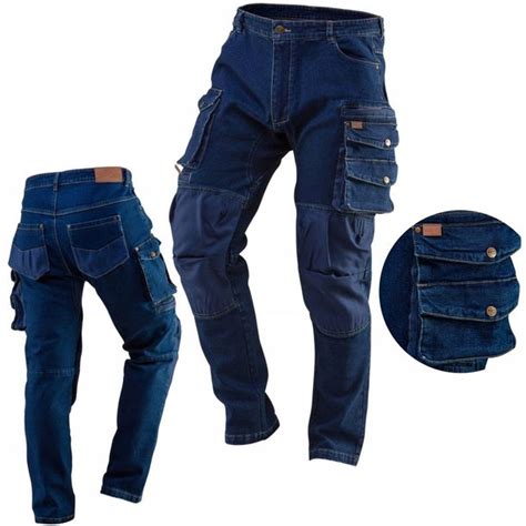 NEO SPODNIE ROBOCZE DENIM DO PASA WZMOCNIONE BAWEŁNA OXFORD 81 228 L 52