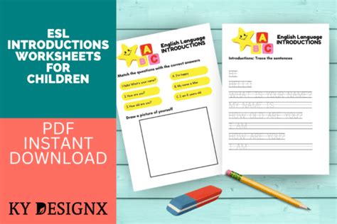 Esl Introductionsgreetings Worksheet Graphic By Ky Designx · Creative