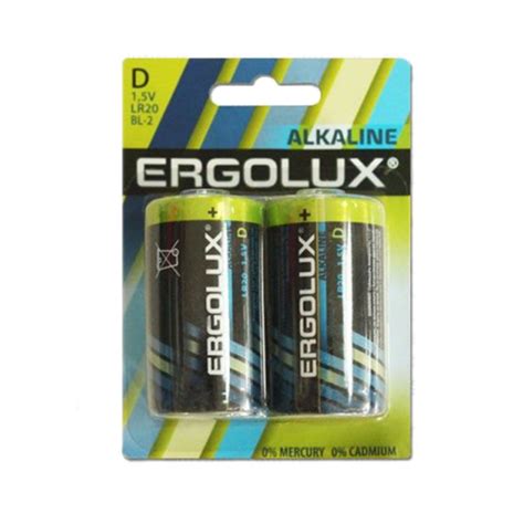 Батарейка Ergolux LR20 Alkaline BL-2 оптом с бесплатной доставкой по ...