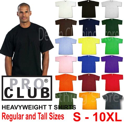 New Pro Club Men S Blank Heavy Weight Crew Neck Short Sleeve T Shirt