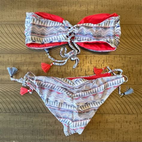 Victorias Secret Reversible Bikini Red White Blue Ta Gem