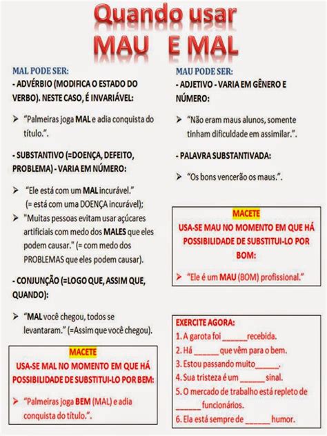 Mau E Mal Quando Usar - A ARTE SUBLIME DE SECRETARIAR: QUANDO USAR "MAU E MAL"