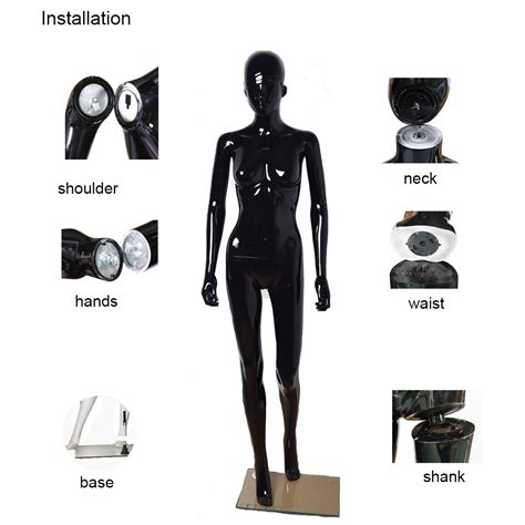 Shop For Glossy Black Pp Plastic Female Mannequin Stand Posture At