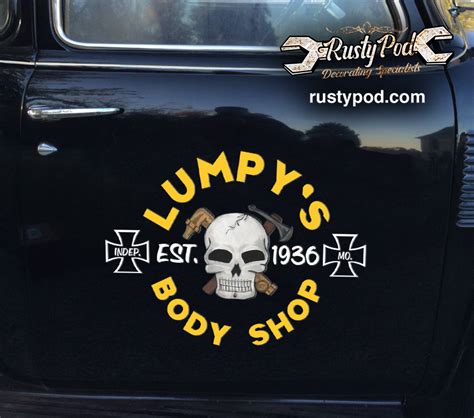Personalized Skull Hot Rod Lettering Vinyl Sticker 10450 Rustypod Store