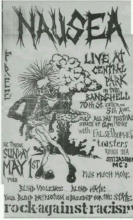 Nausea Gig Flyer Punk Poster Crust Punk Punk Songs