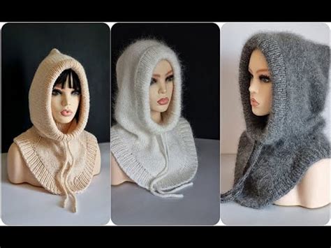 Как связать капор с манишкой спицами. Схема вязания в описании под ...