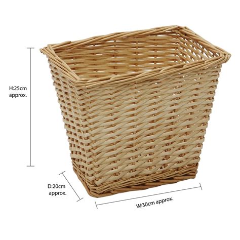 Acacia Rectangular Willow Laundry Baskets Bins Jvl Homeware Solutions