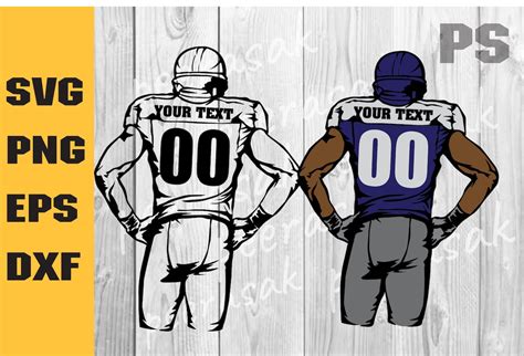 Customizable Football Player Svg Scalable Vector Graphics For Cricut