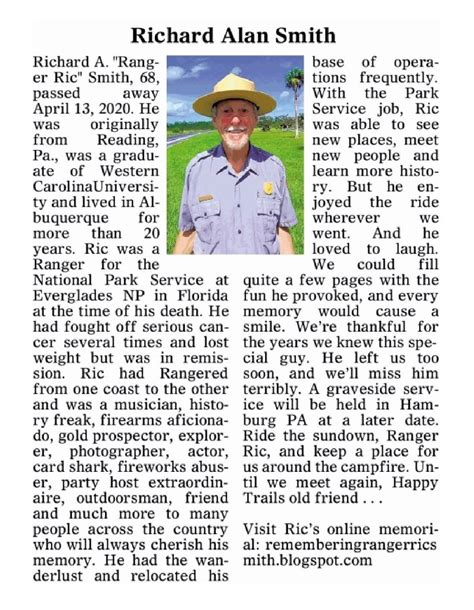 Remembering Ranger Ric : Tributes & Obits