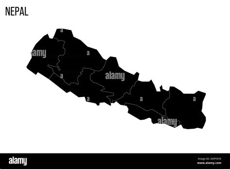 Nepal Political Map Of Administrative Divisions Provinces Blank