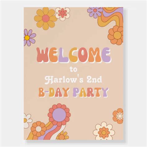 Groovy Birthday Party Welcome Sign Zazzle