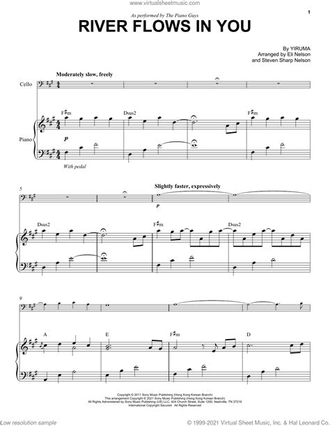 River Flows In You Sheet Music For Cello And Piano Pdf