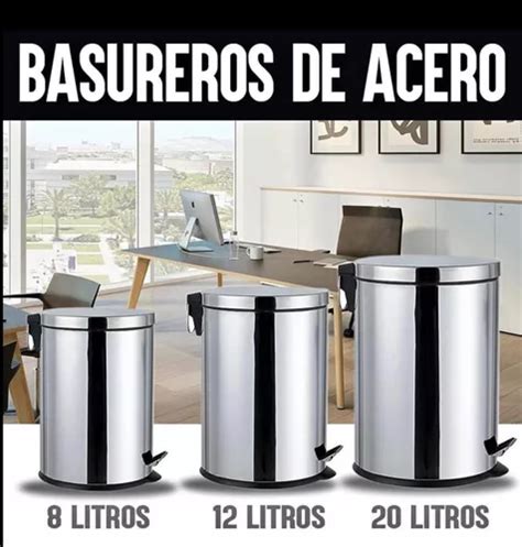 Basurero Acero Inoxidable Litros Industrial Partner En Venta En