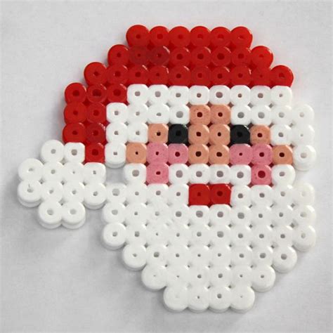 Perler bead Santa Basteln mit bügelperlen weihnachten Basteln