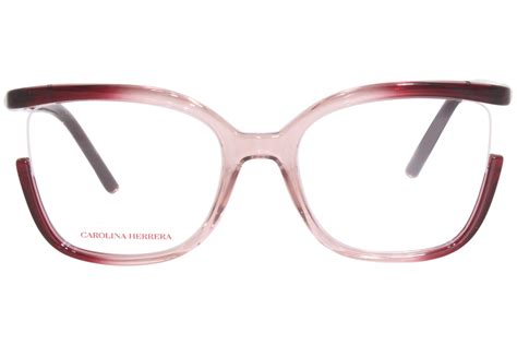 Carolina Herrera CH C Eyeglasses Women S Burgundy Nude Semi Rim JoyLot