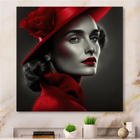 Mercer41 Moree Vintage Classic Beauty In Red And Black Print On Canvas Wayfair