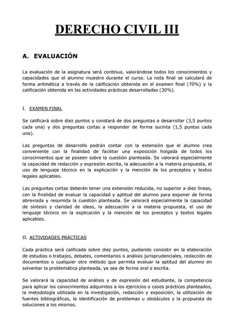 Derecho Civil Iii Evaluaci N Y Recursos Urjc Studocu