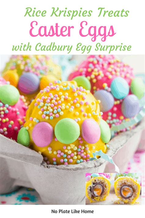 Rice Krispies Treat Easter Eggs with Cadbury Egg Surprise - No Plate ...