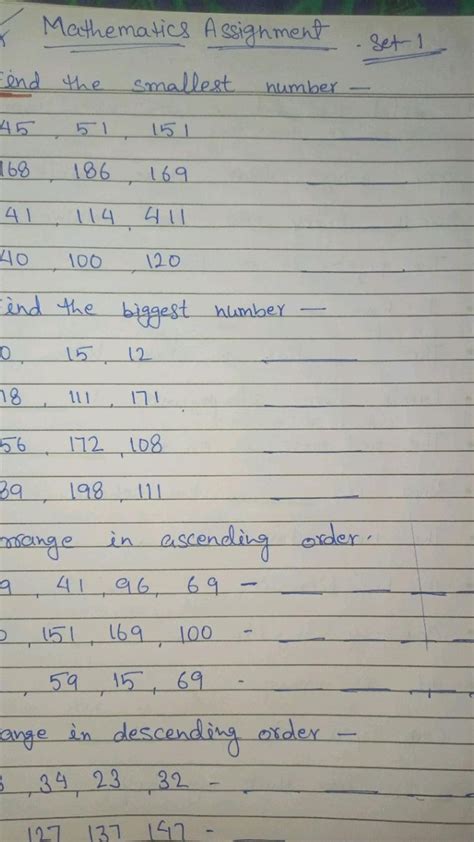 Maths Class 1 Worksheet