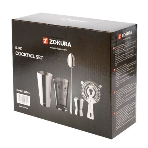 Juego De Coctelera De 5 Piezas Acero Inoxidable Zokura KitchenShop