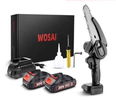 Цепная портативная пила Wosai 20V MT-Series 6 дюймов, 2 аккумулятора ...