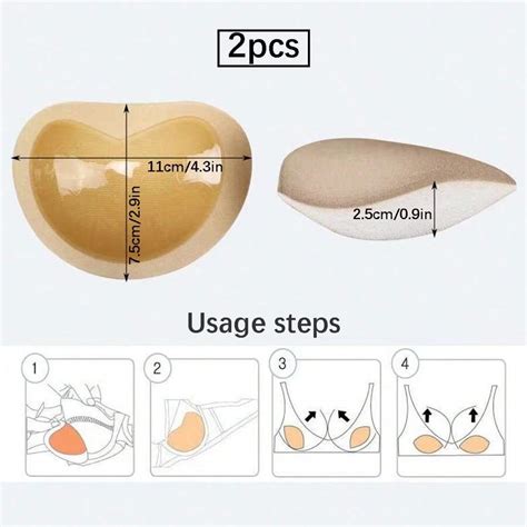 Pcs Set Invisible Bra Pads Silicone Sponge Bikini Enhancer With Self Adhesive For Swimsuits