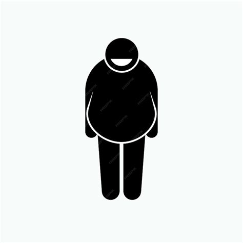 Premium Vector Obesity Icon Fat Man Fatness Symbol Vector