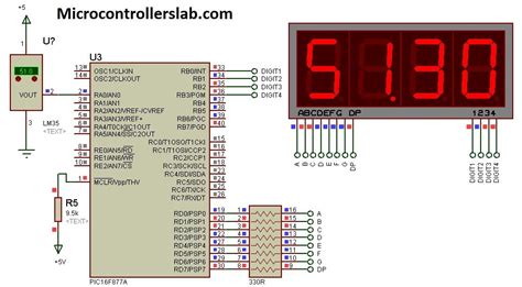 Lm35 Temperature Sensor With 7 Segment Display And Pic Microcontroller