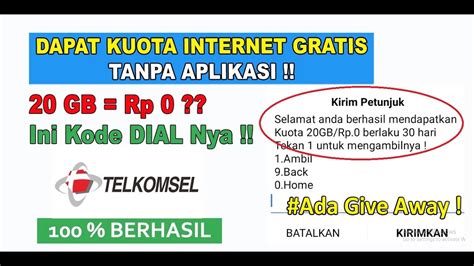 Cara Mendapatkan Kuota Gratis Telkomsel Terbaru Kode Dial Kuota