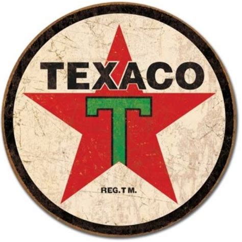 Geekshive Texaco 36 Logo Round Distressed Retro Vintage Tin Sign